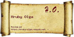 Hruby Olga névjegykártya